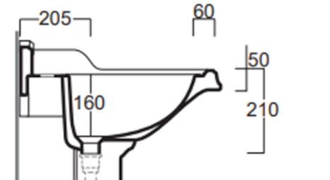 Klassieke retro badmeubel ARM1 van 73cm breed wastafel , wit