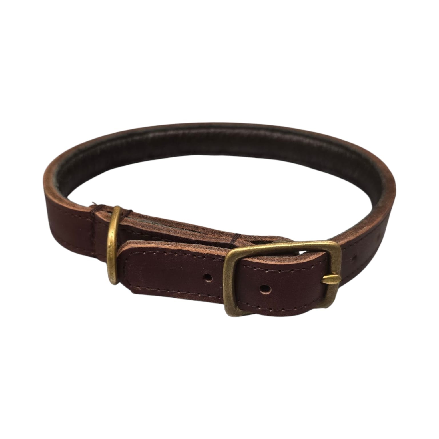 Halsband Bruin Messing