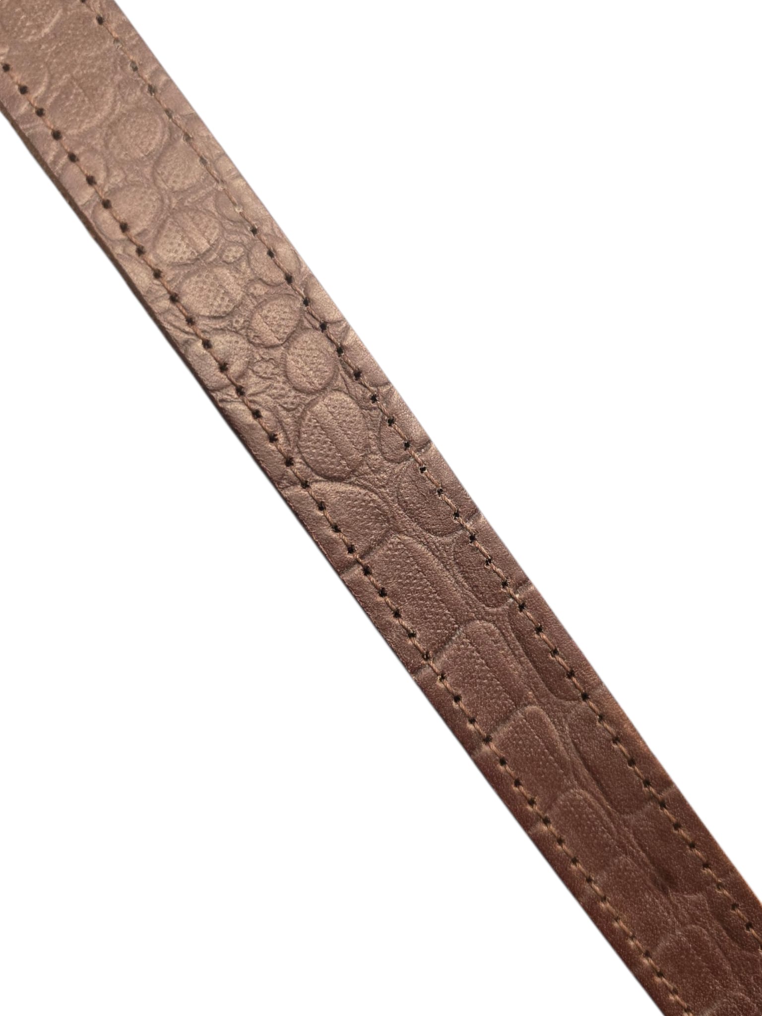 Halsband Croc Bruin Messing (uitlopend)