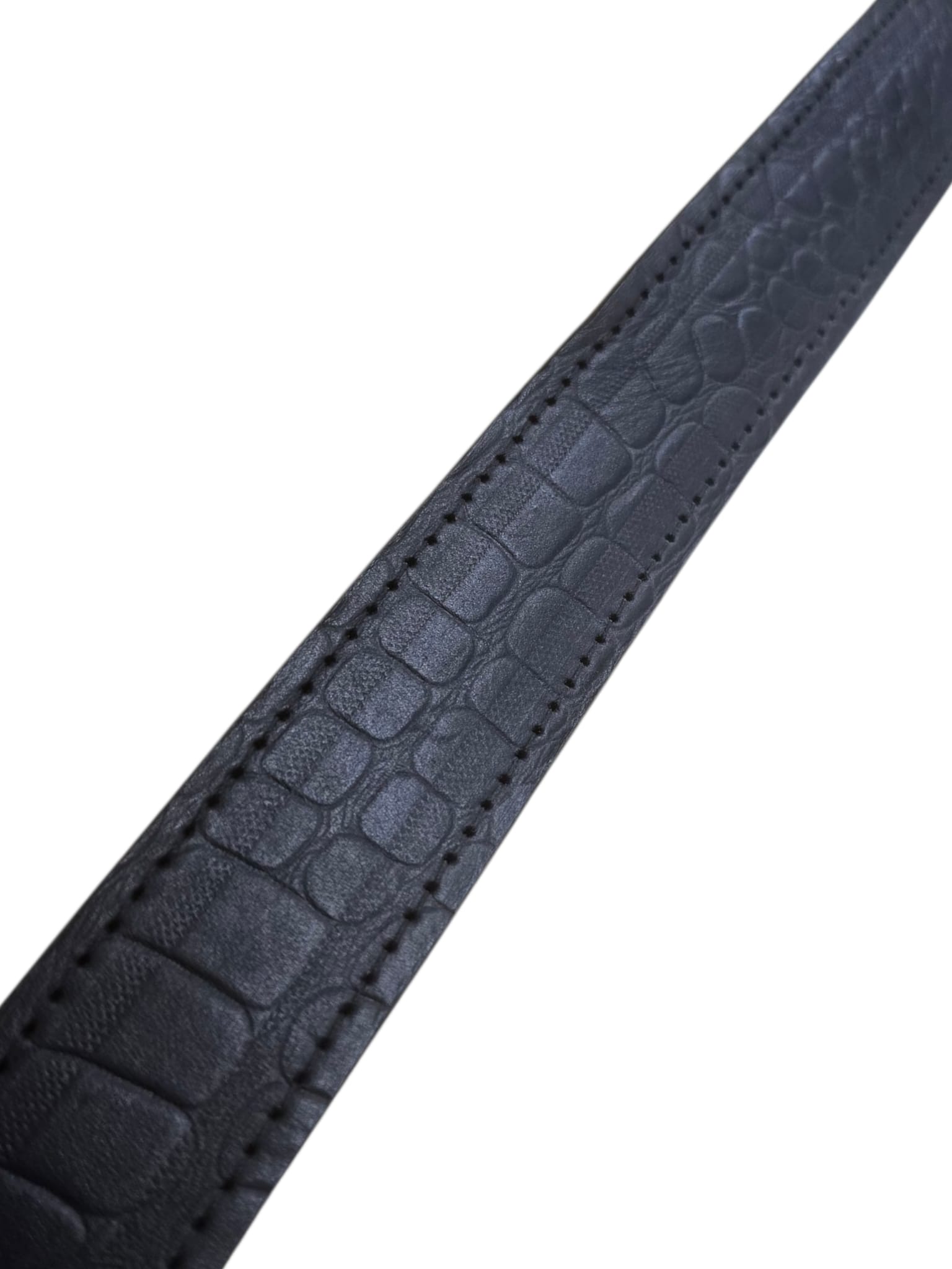 Halsband Croc Zwart Messing (uitlopend)