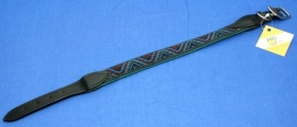 Donker groene nylon halsband met stiksel