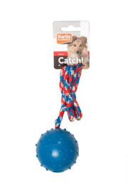 rubberbal met bel aan touw 7 cm