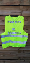 Veiligheidsvest met eigen text Zwart en Reflectie