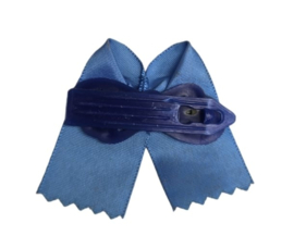 Strikje blauw met witte/blauwe bloem