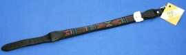 Zwarte nylon halsband met stiksel