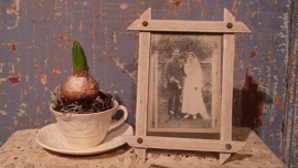 Oud wit fotolijstje Groot