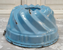 Oud blauw emaille tulbandvorm 2