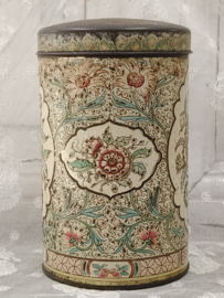 Oud gebloemd blik, suiker