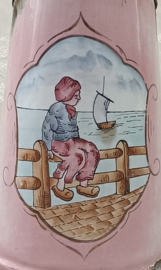 Oud Frans roze emaille lampetkannetje VERKOCHT