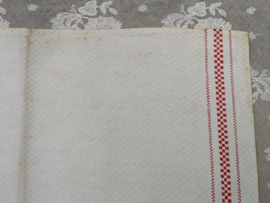 Oude theedoek geblokt randje
