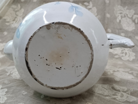 Oud gebloemd emaille koffiepot VERKOCHT