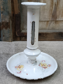 Oud gebloemd emaille kandelaar VERKOCHT
