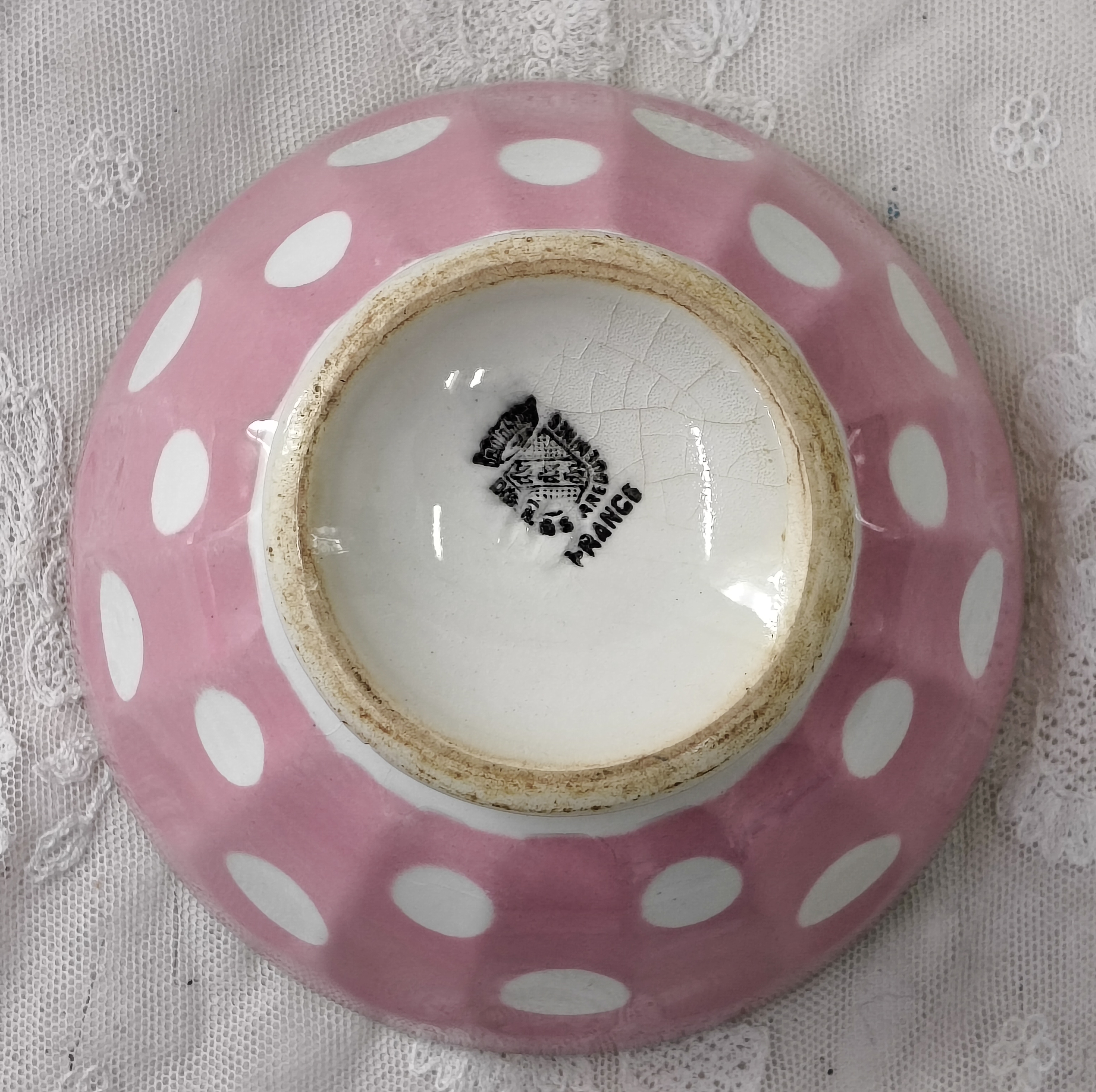 Oude Franse roze kom