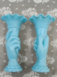 Set oude opaline vaasjes