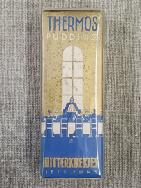 Oud doosje bitterkoekjes pudding