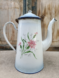 Oud Frans emaille Japy koffiepot