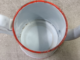 Oud emaille koffiepot met roze banden VERKOCHT