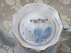 Oud gebloemd emaille koffiepot VERKOCHT