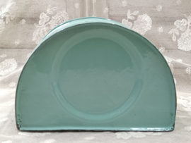 Oude mintgroen emaille zoutbak VERKOCHT