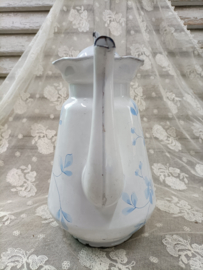 Oud gebloemd emaille koffiepot VERKOCHT