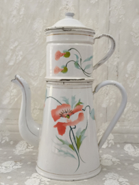 Oud emaille filter koffiepot