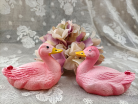 2 roze eendjes VERKOCHT