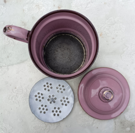 Oud roze emaille koffiepot VERKOCHT