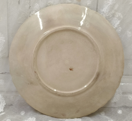 Oud barbotine bordje, rozen