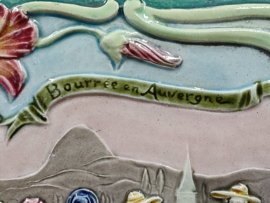 Oude Art Nouveau Franse barbotine bak