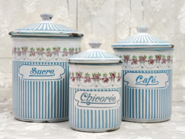 Oud emaille voorraadbus Chicorée