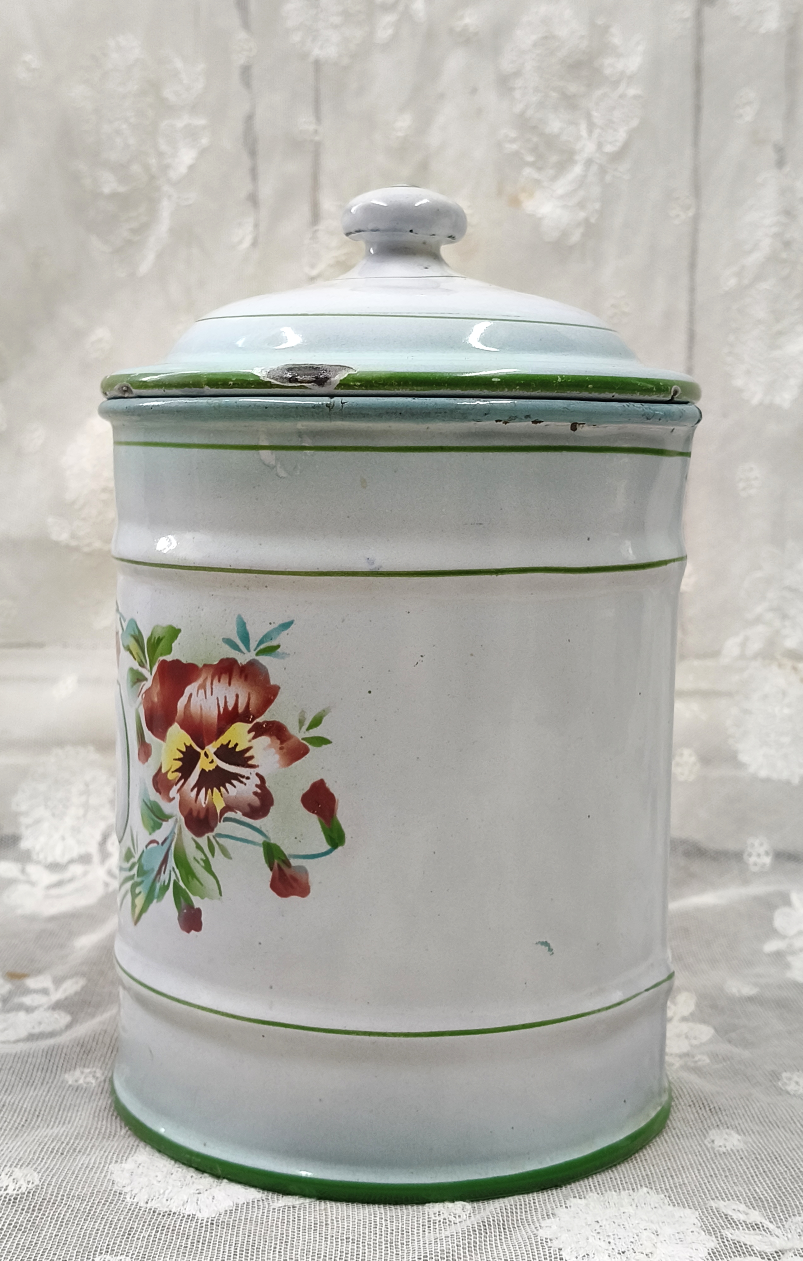 Oud emaille voorraadbus, Chicorée 2