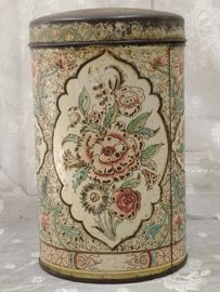 Oud gebloemd blik, suiker