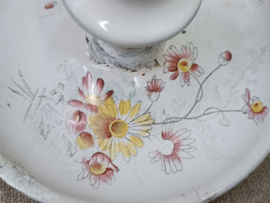 Oud gebloemd emaille kandelaar VERKOCHT