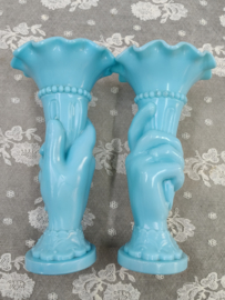 Set oude opaline vaasjes