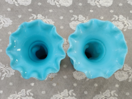 Set oude opaline vaasjes