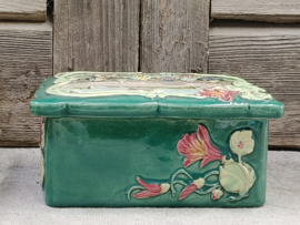 Oude Art Nouveau Franse barbotine bak