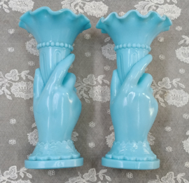 Set oude opaline vaasjes