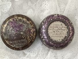 Oud klein Violetta blikje VERKOCHT