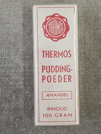 Oud doosje Thermos puddingpoeder Amandel