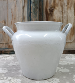 Oude wit emaille pot VERKOCHT