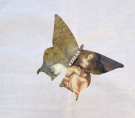 Vlinder `Vrouw met eenhoorn`schilderij