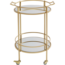 Kare Design Bartrolley tafel glas goud Hoogte 78cm