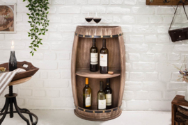 Elegante plank BODEGA 79 cm naturel half wijnvat Shabby Chic