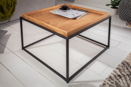 Industriële salontafel  60 cm naturel eiken afneembaar blad