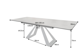 Uitschuifbare eettafel CORD 180-230 cm antraciet gemaakt van keramiek