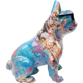 Gekleurde Deco Figuur Bulldog met zonnebril