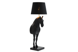 Extravagante vloerlamp BLACK HORSE 130 cm zwart paardenfiguur