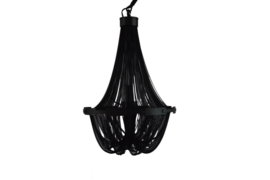 In hoogte verstelbare vloerlamp ROYAL 210 cm zwart met kroonluchter
