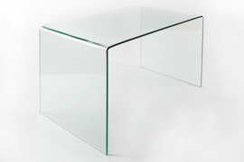 Extravagante glazen eettafel FANTOME 120 cm transparant bureau volledig glazen tafel