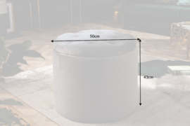 Elegante kruk MODERN BAROQUE 50 cm zilvergrijs fluwelen opbergmand